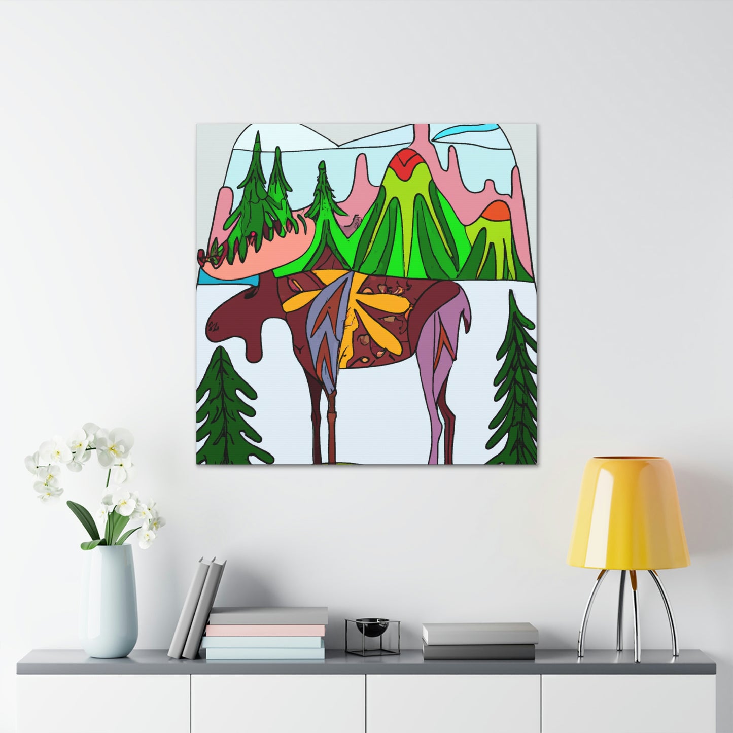 "Moose in Moonlight Glow" - Canvas