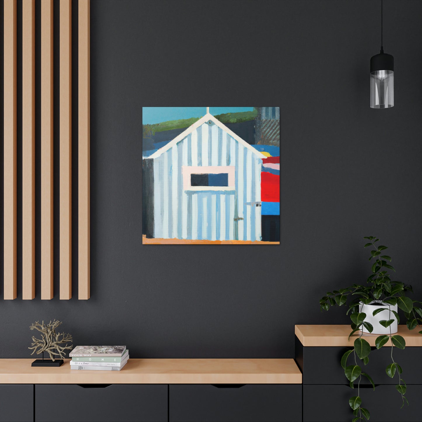 "Beach Hut Majesty 1940s" - Canvas