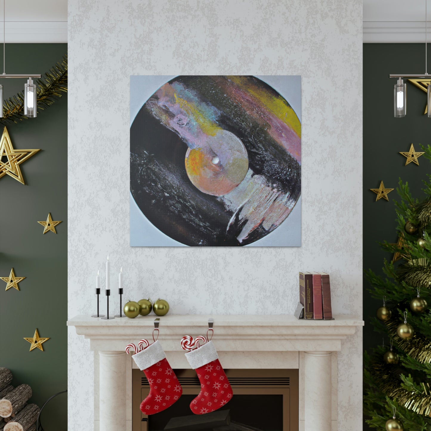 Vinyl Records Ablaze - Canvas