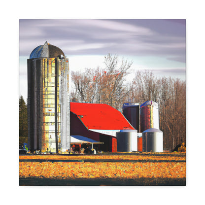 Silo at Sunset Sky - Canvas