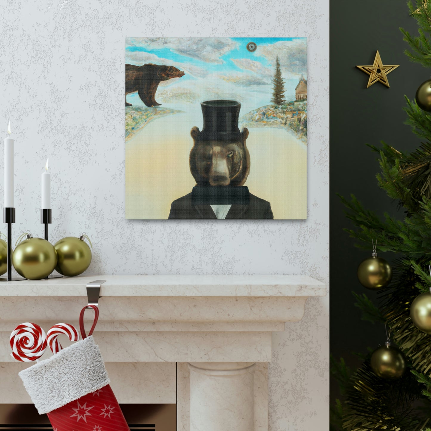 Steam Black Bear Portrait - Canvas