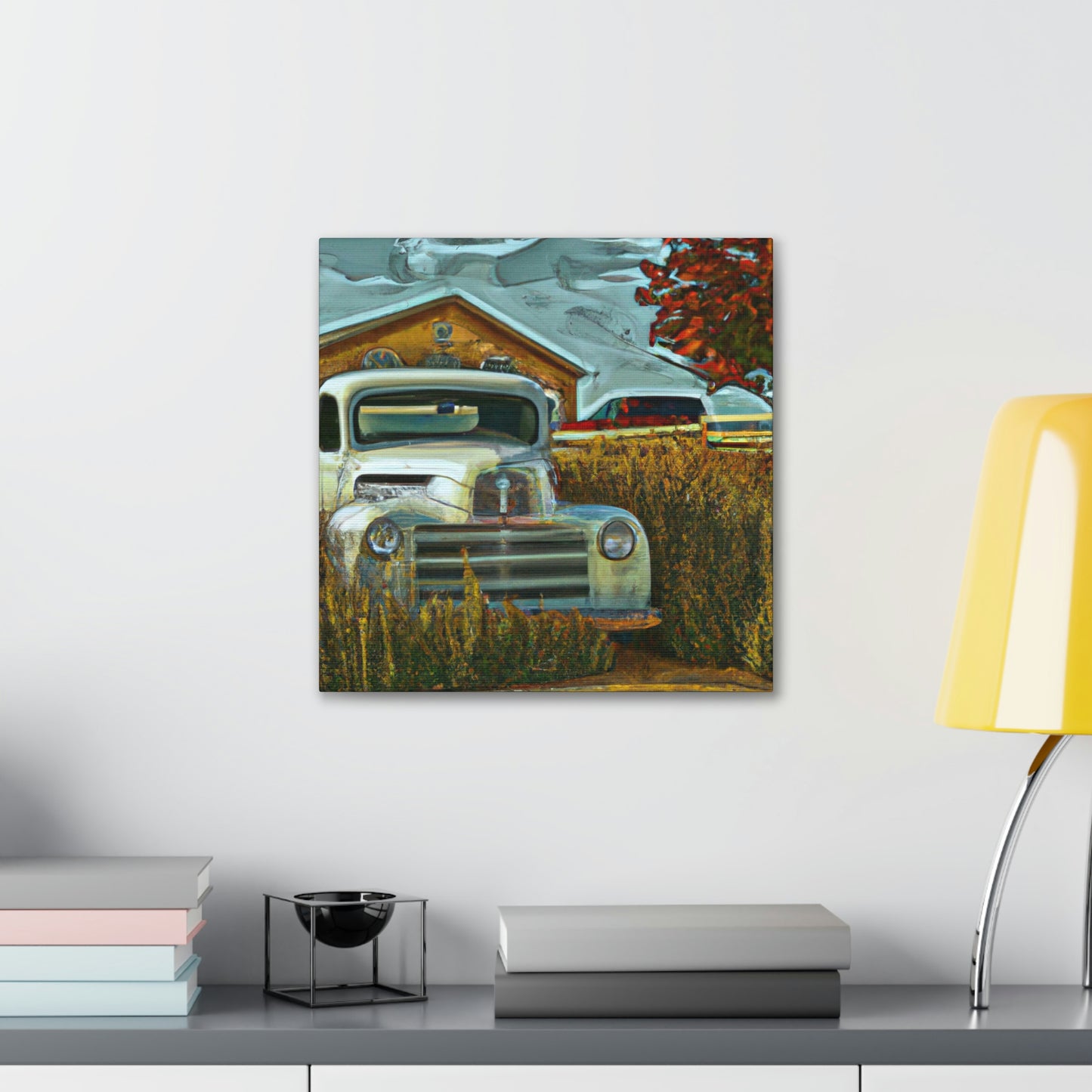 "Rustic Retreat Truckscape" - Canvas