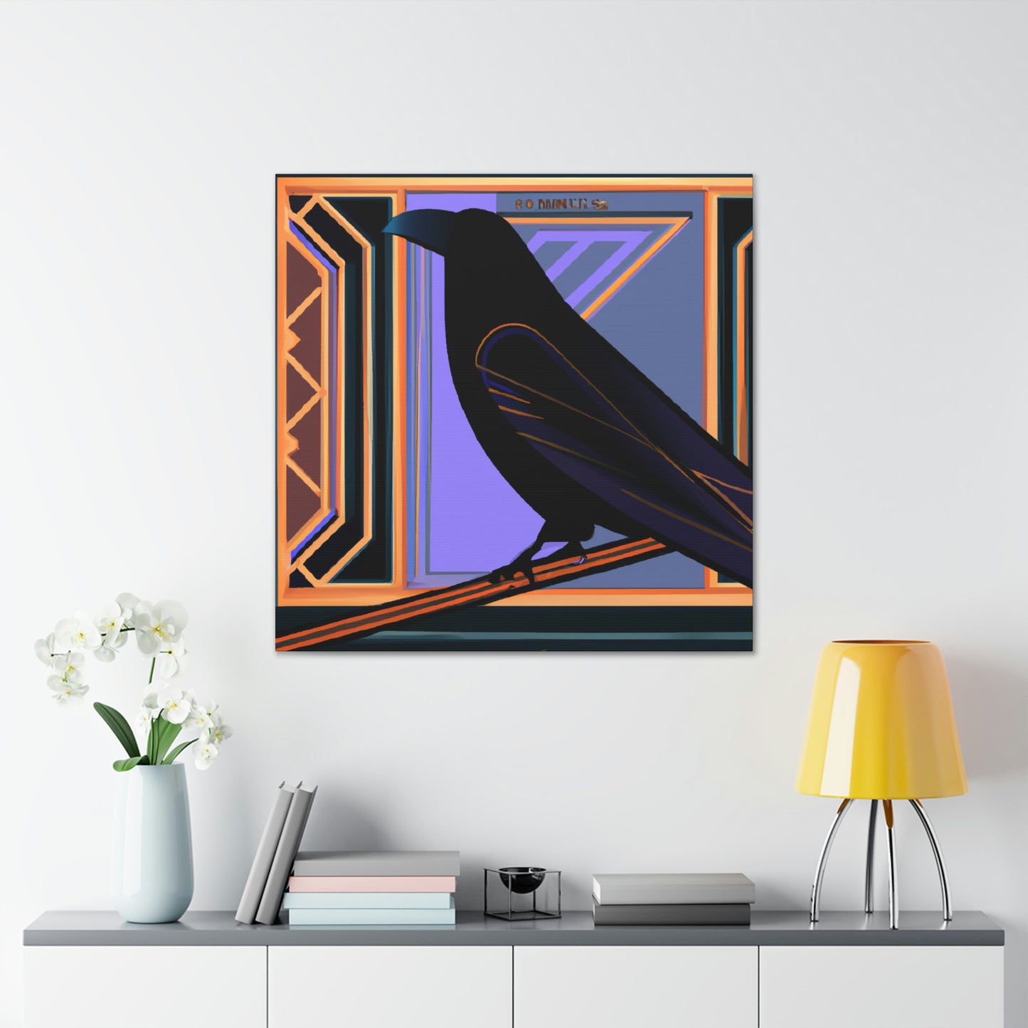 "Crow Over Art Deco." - Canvas