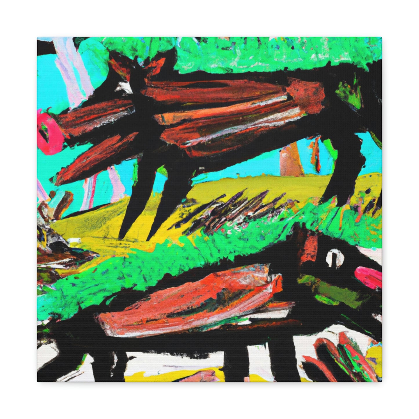 "Boars in the Wilderness" - Canvas