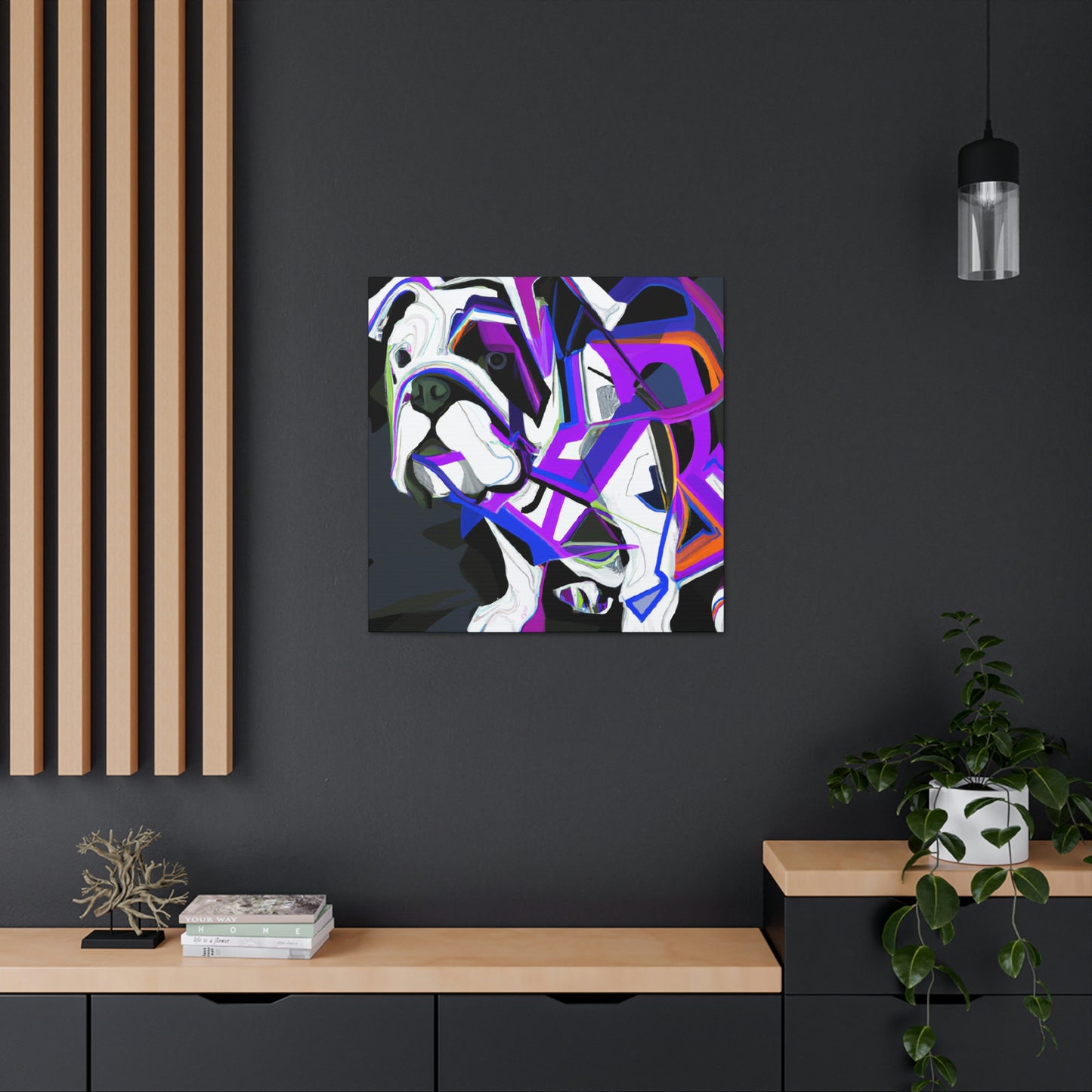 "English Bulldog Deco Dream" - Canvas