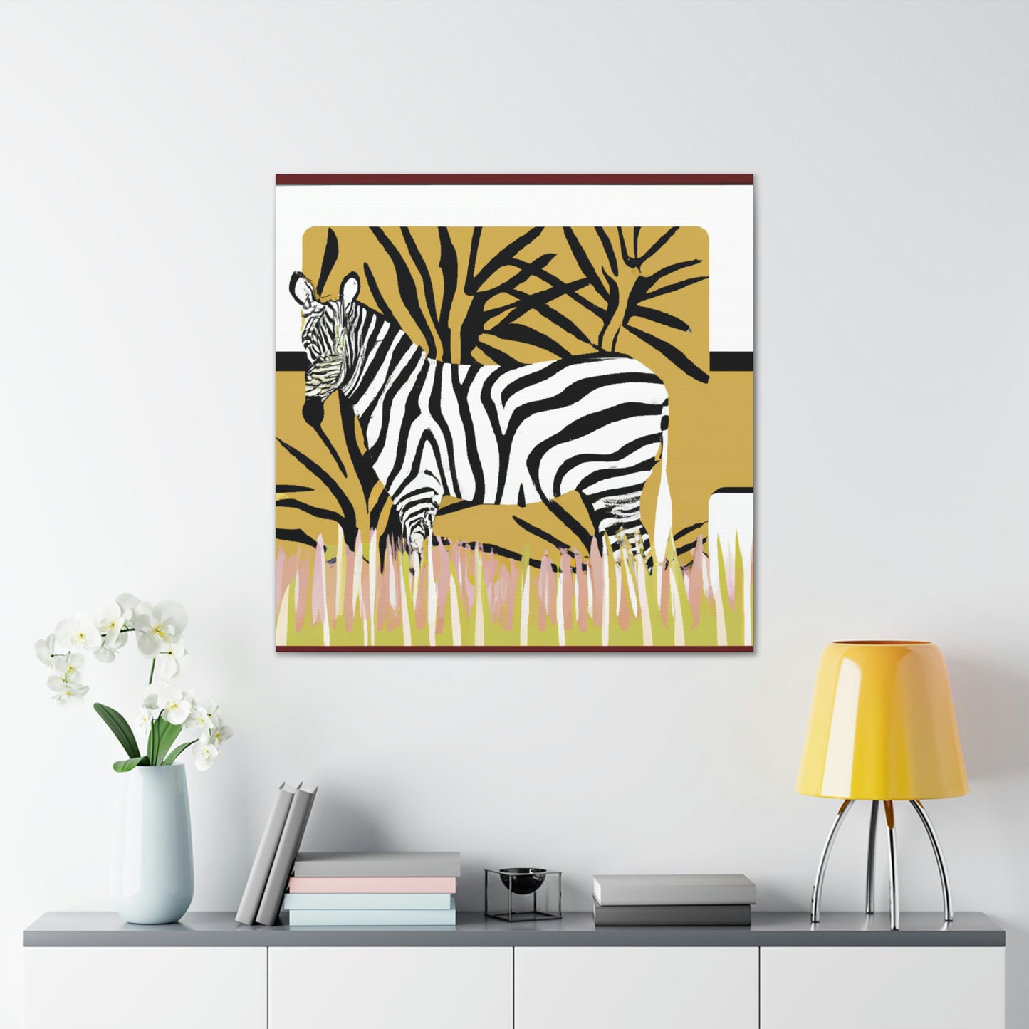 "Gilded Zebra Splendor" - Canvas