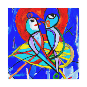 "Lovebirds On A Wire" - Canvas