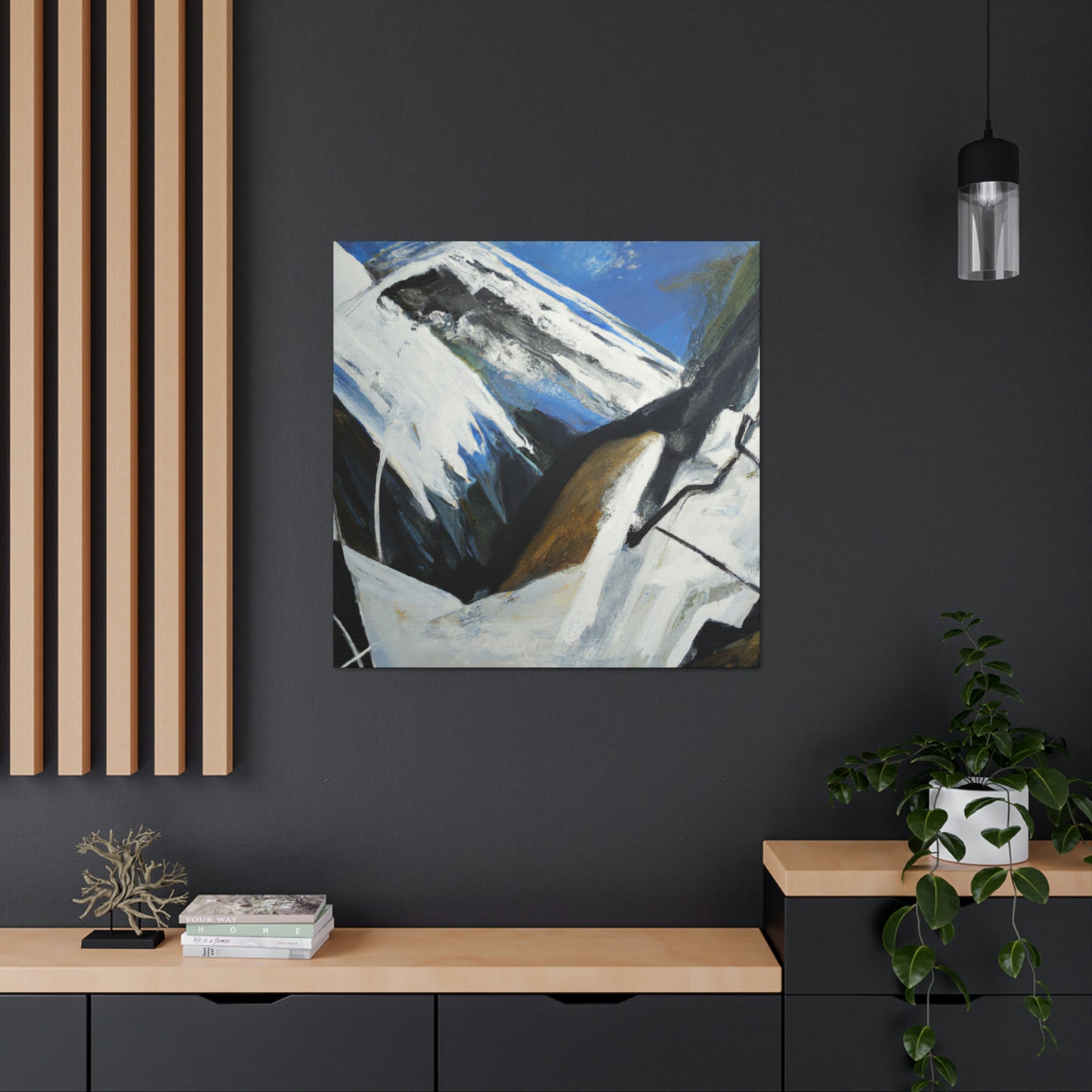 "Snowy Mountain Expressionism" - Canvas