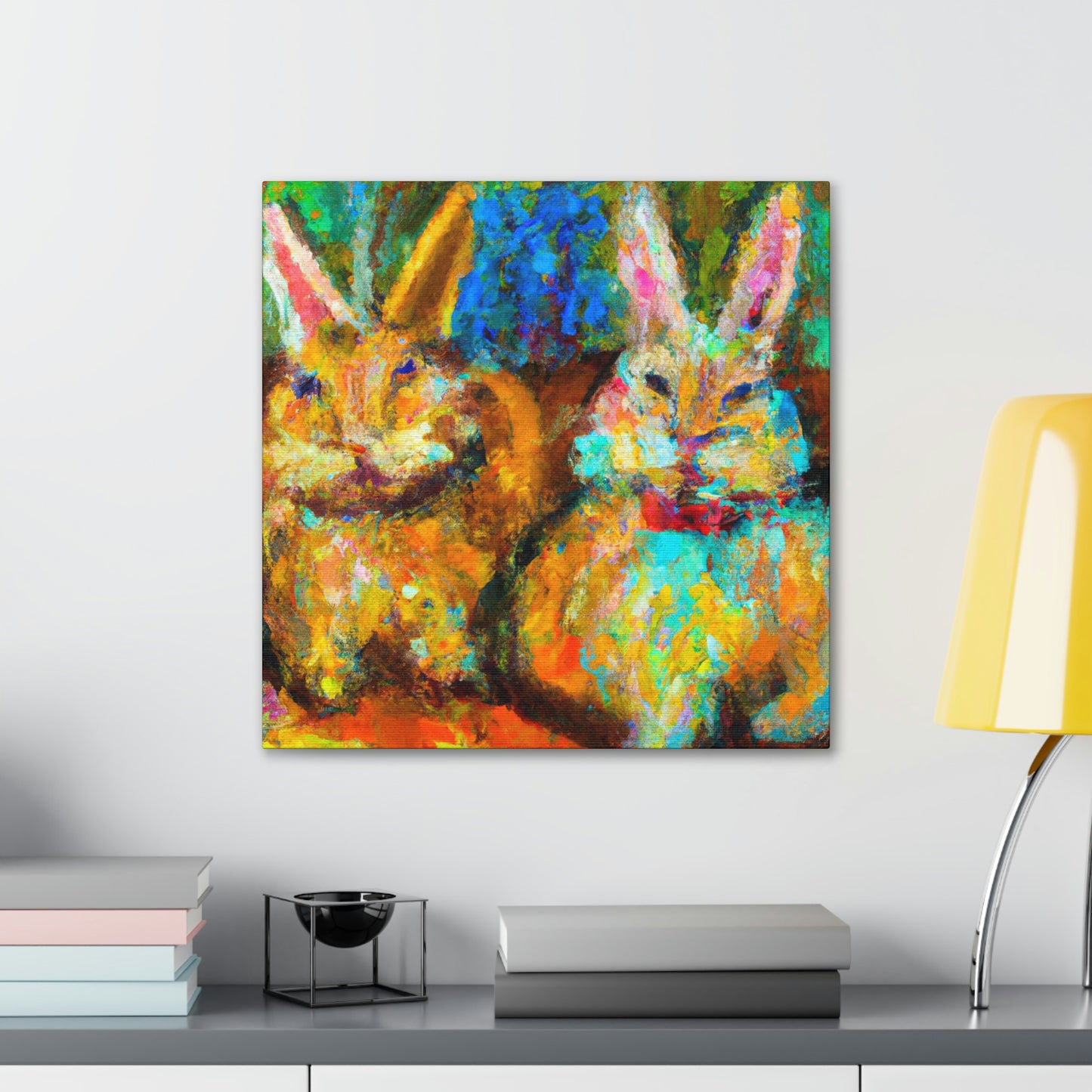 Rabbits in Springtime - Canvas