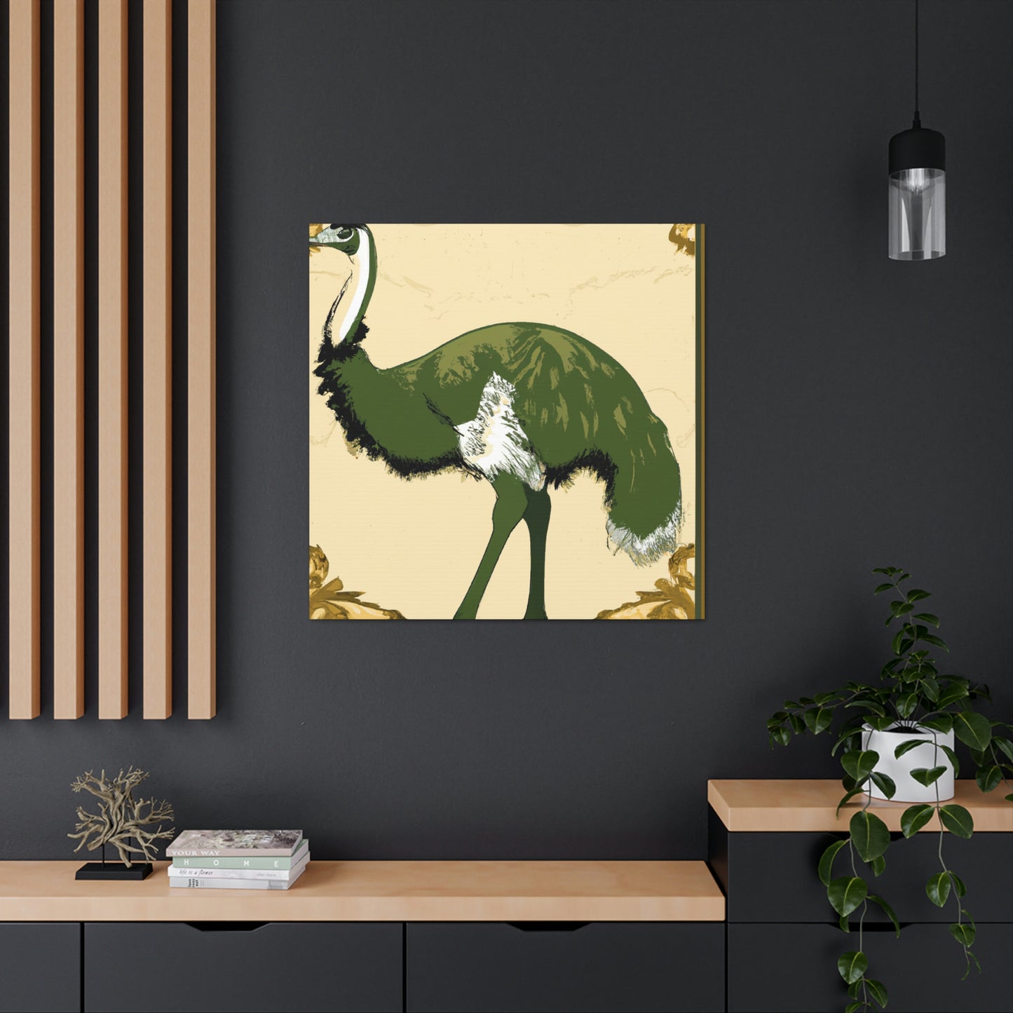 "Emu's Glittering Plumage" - Canvas