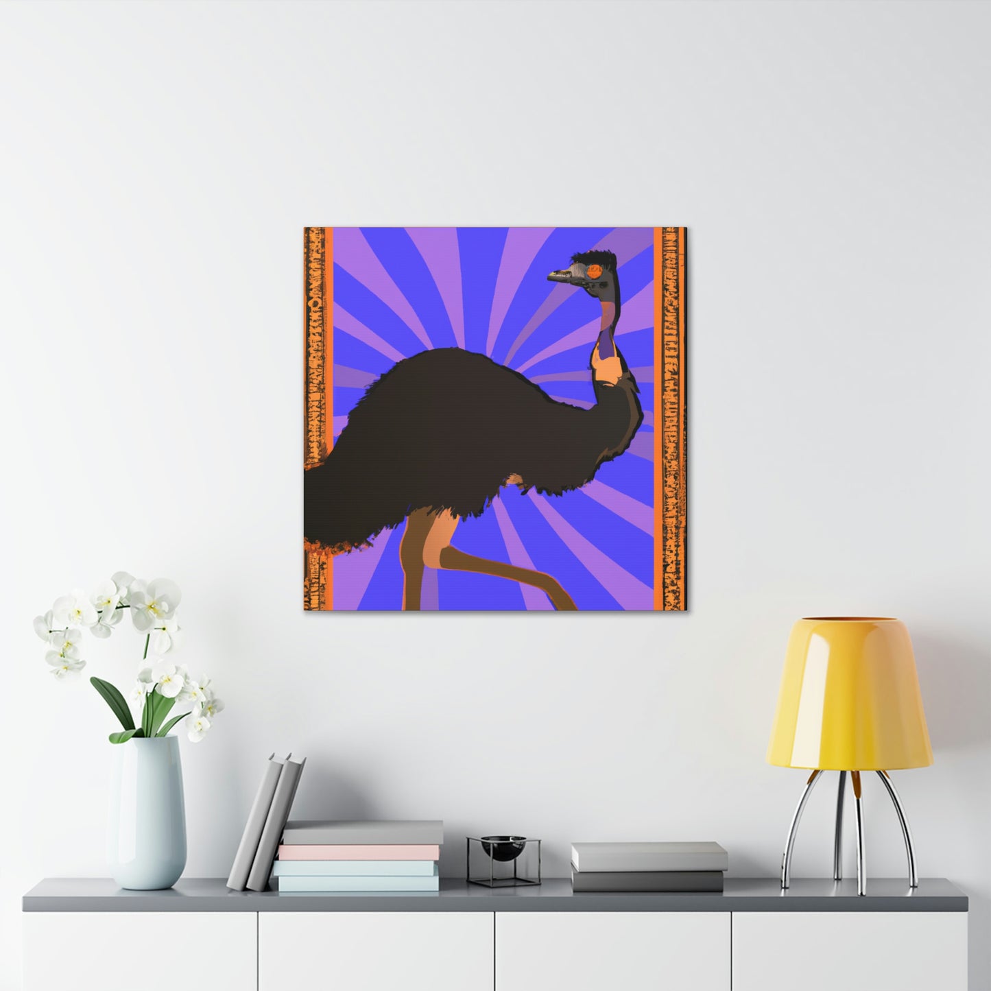 "Emu in Artful Flight" - Canvas