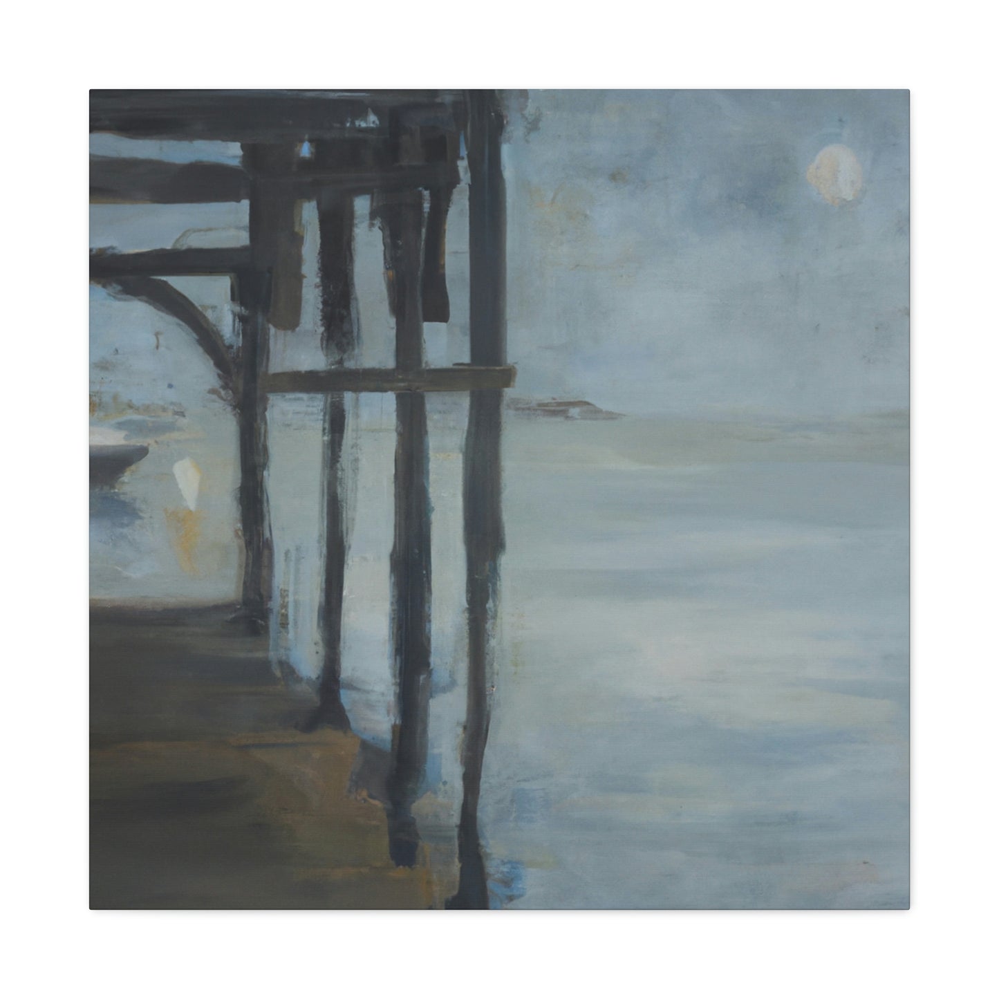 "Pier At Dusk Glows" - Canvas