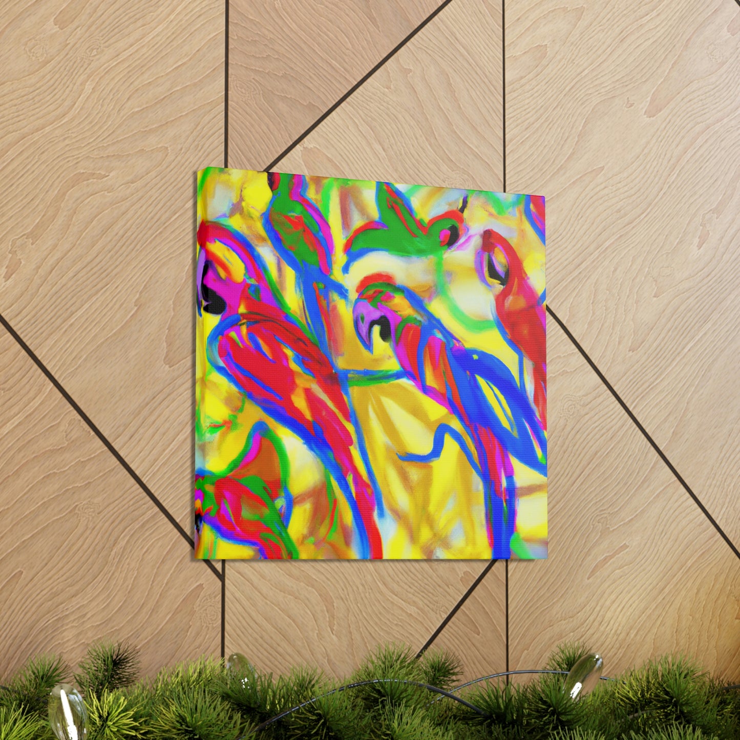 "Macaws in Flight Expressionism" - Canvas