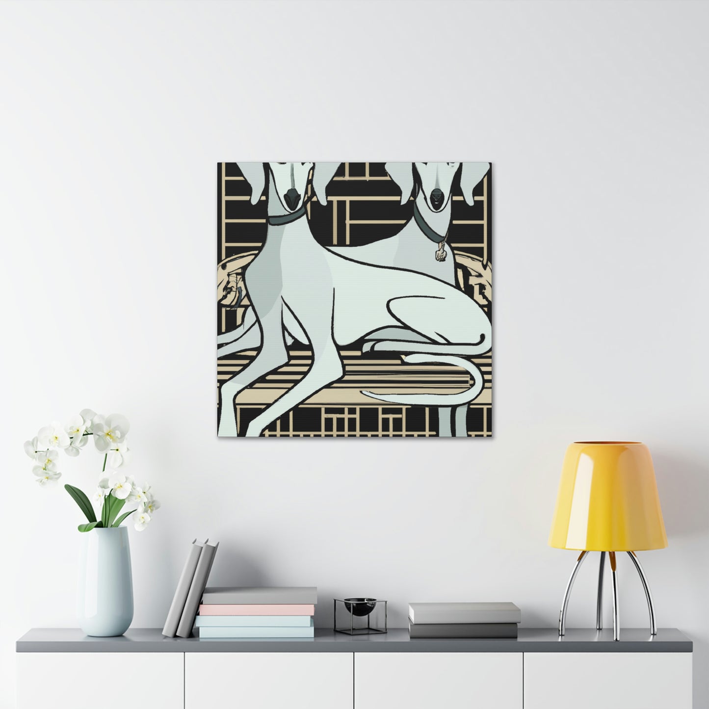 Midnight Weimaraner Glitter - Canvas