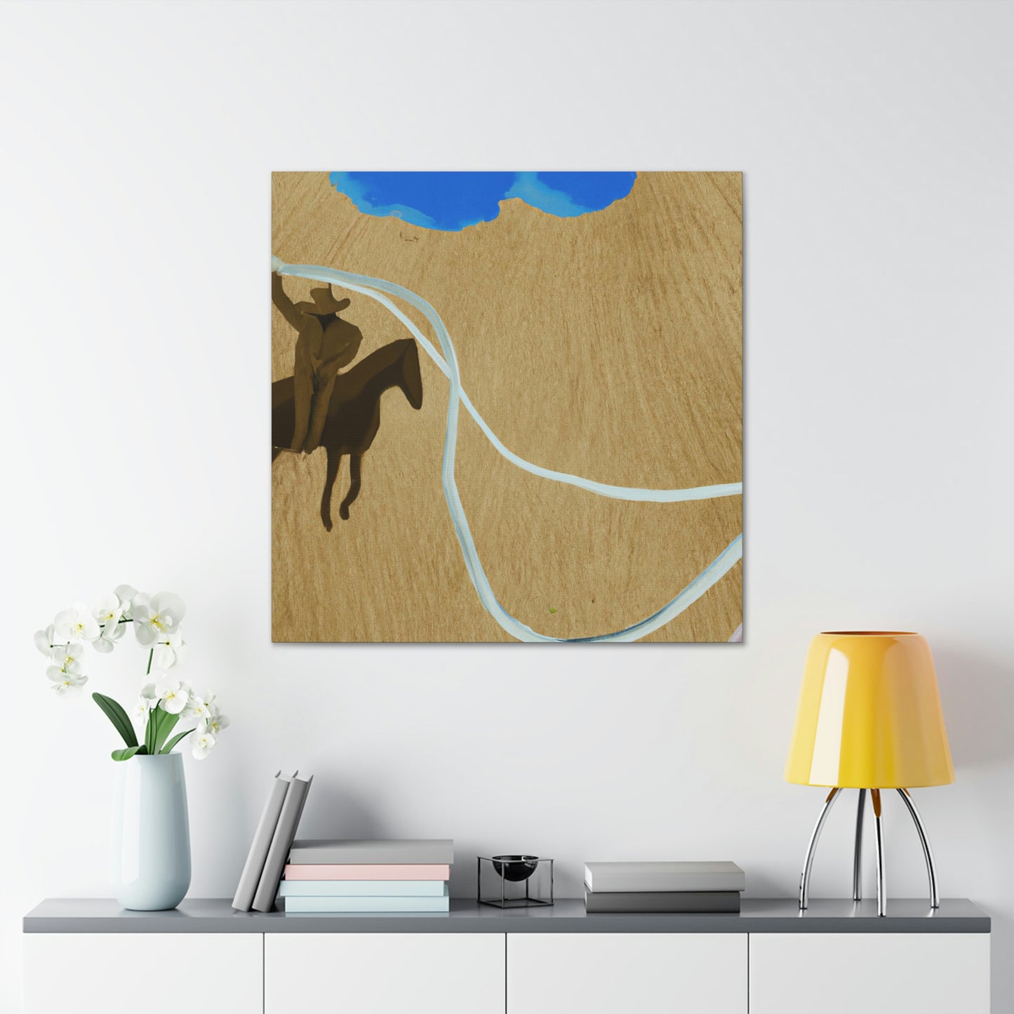 Roping a Cowboy Sunset - Canvas