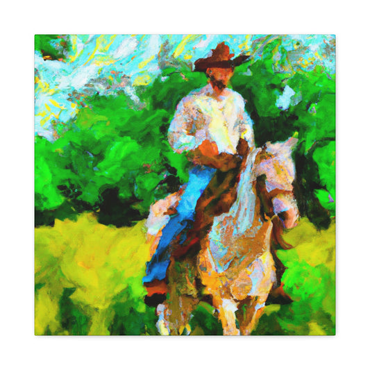 Cowboy on Horseback - Canvas