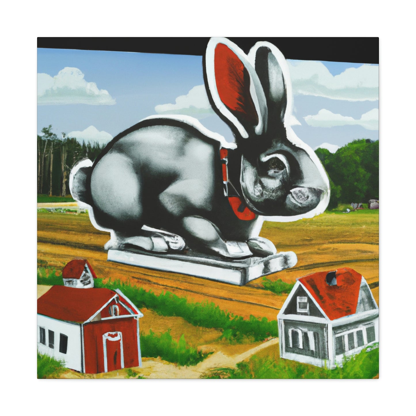 "The Rabbit's Expressive Pose" - Canvas