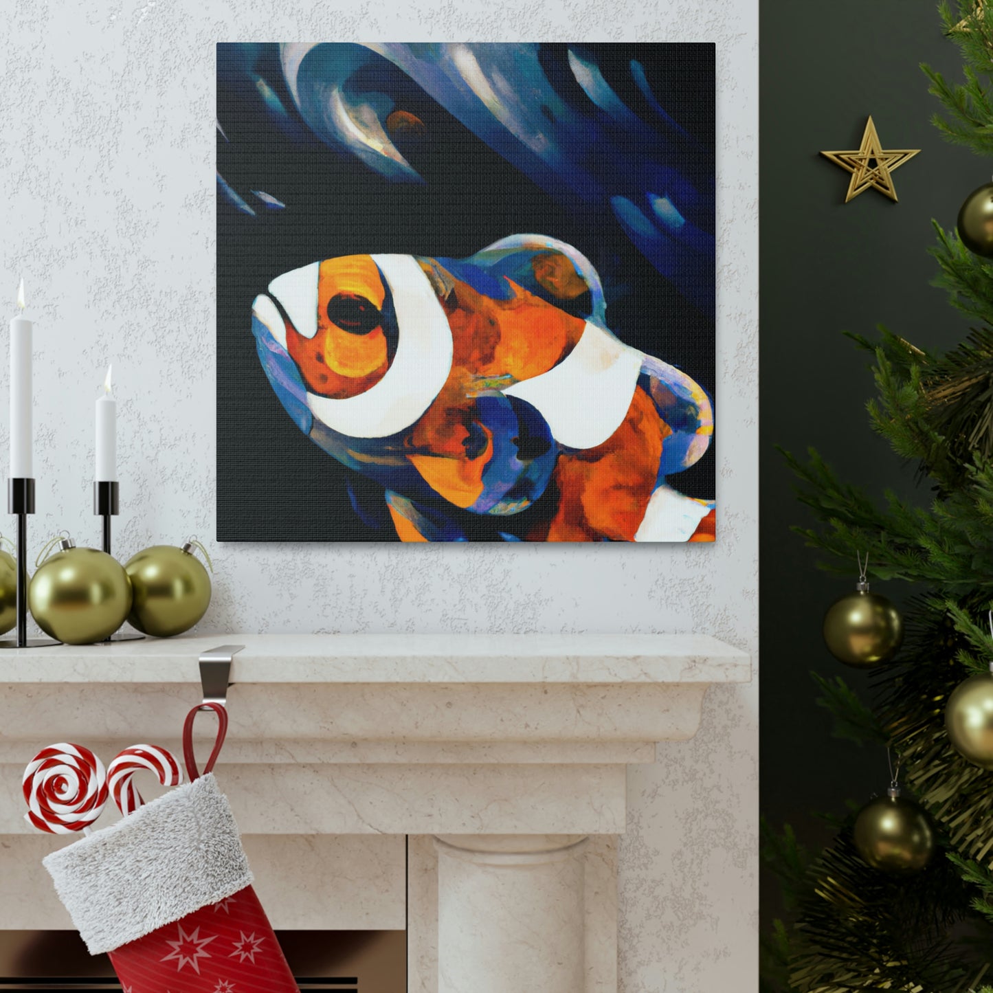 "Clownfish in Abstraction" - Canvas