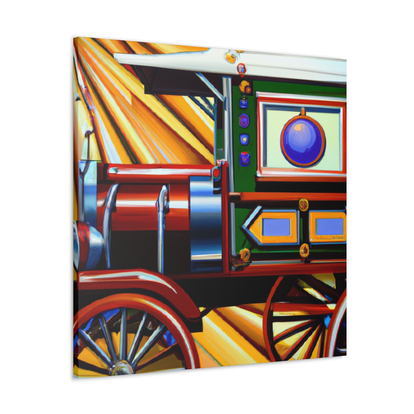 "Wheels of Grandeur Vibrant" - Canvas