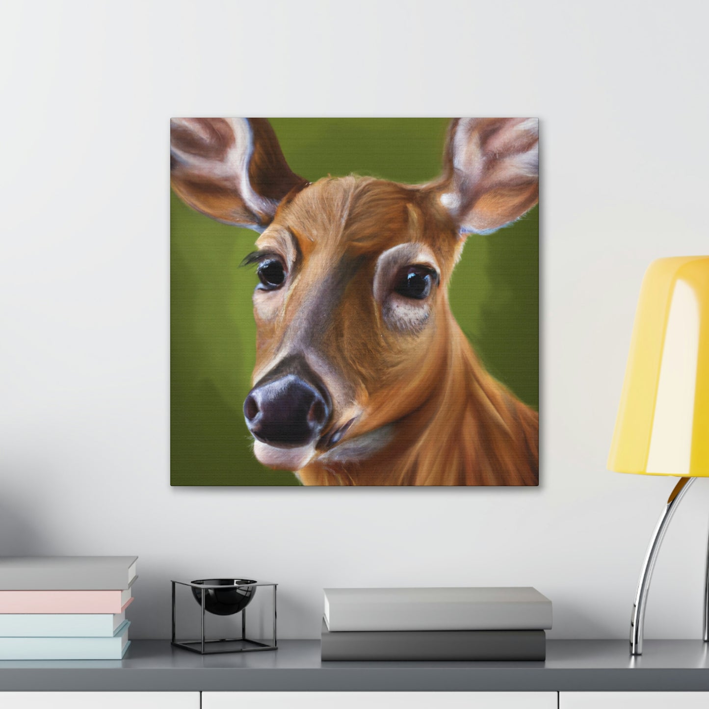 "Whitetail Deer in Snow" - Canvas