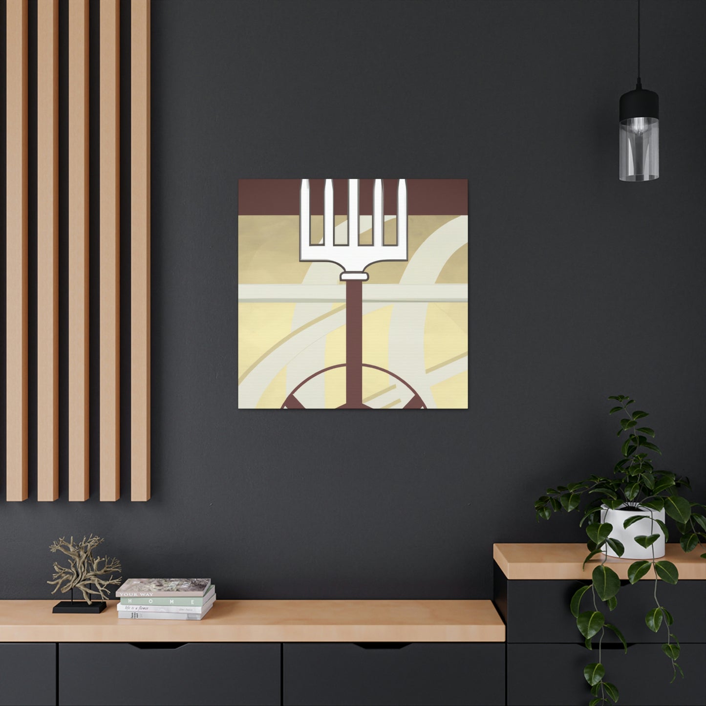 "Flamboyant Deco Pitchfork" - Canvas