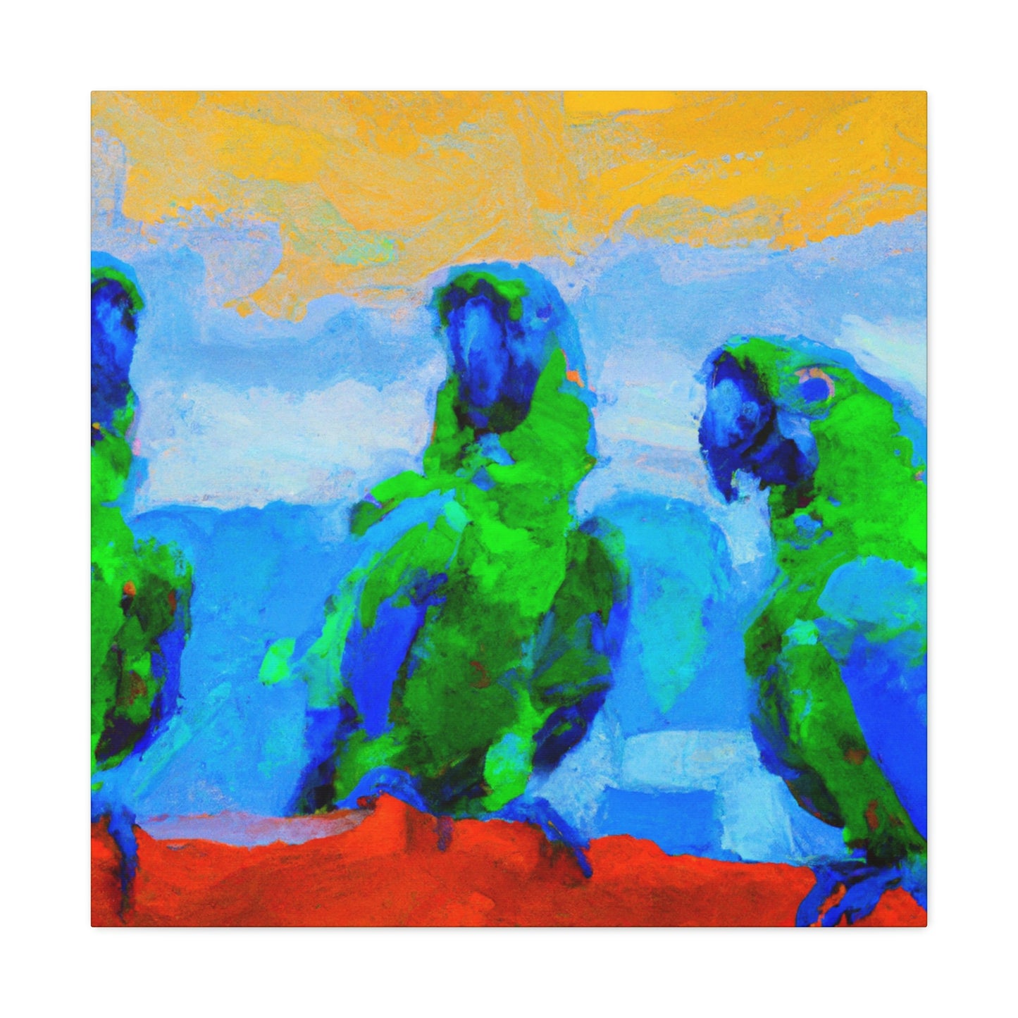 "Parrots Tinged with Passion" - Canvas