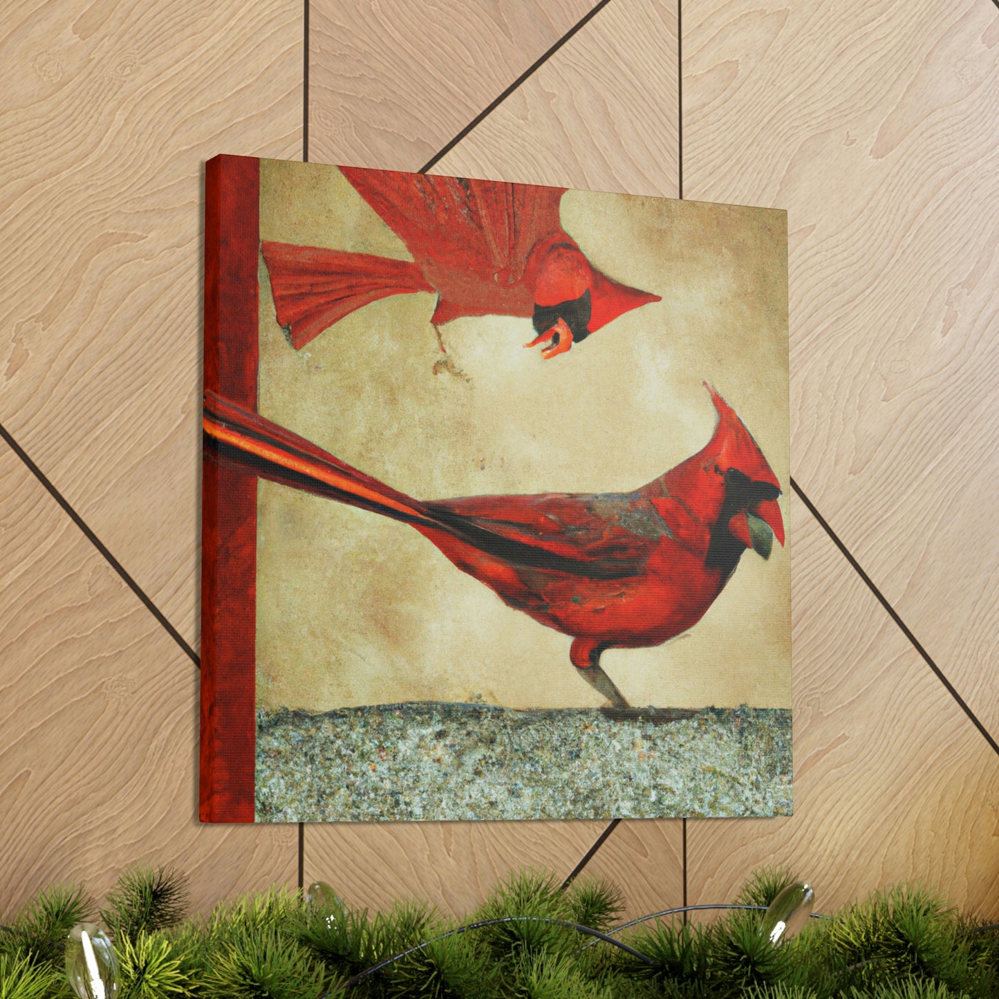 "Cardinal in Art Deco" - Canvas