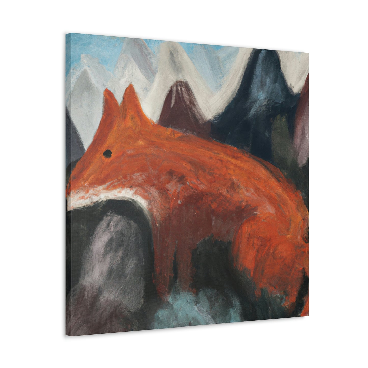 Fox in Moonlight Glow - Canvas