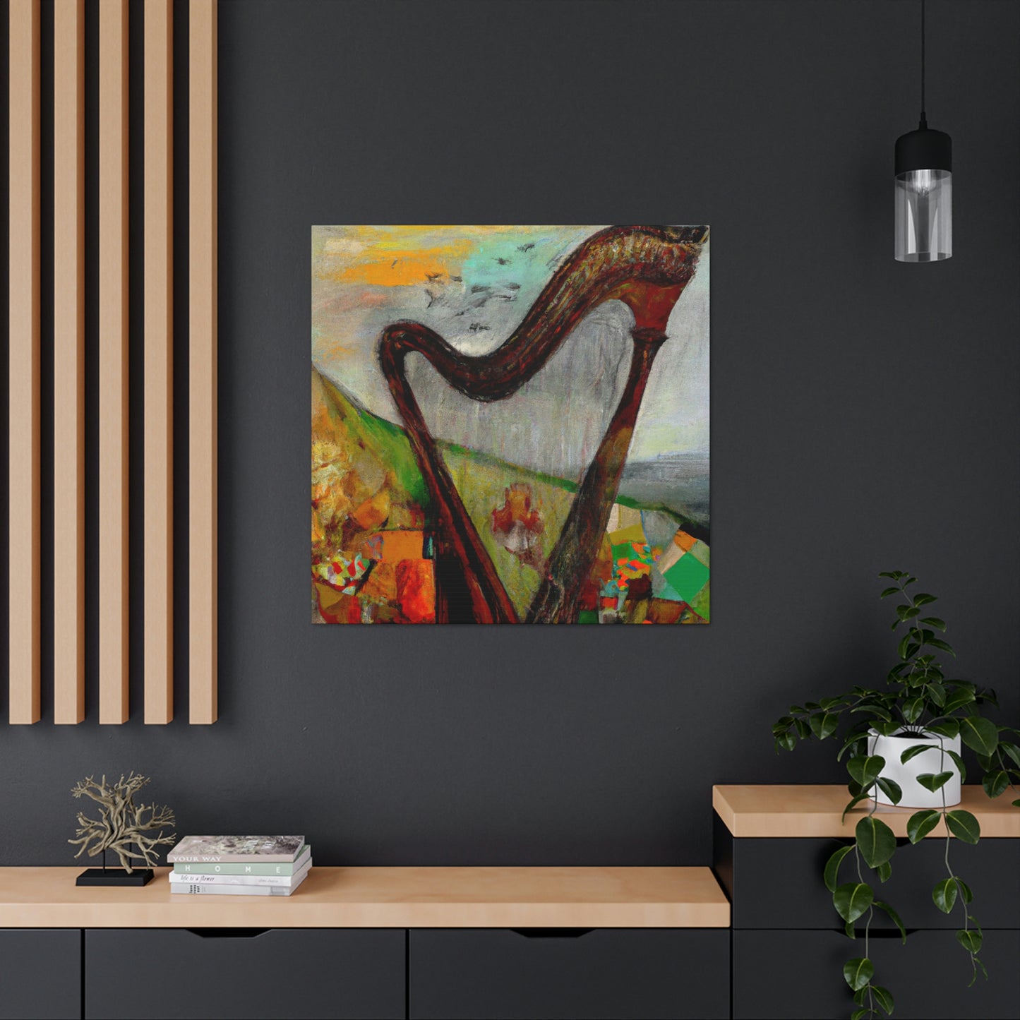 "Harp in Harmonious Colors" - Canvas