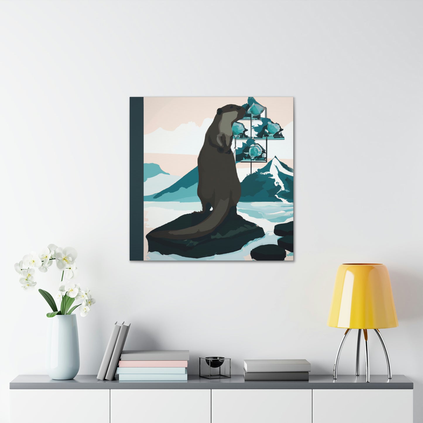 "Otter in Art Deco". - Canvas