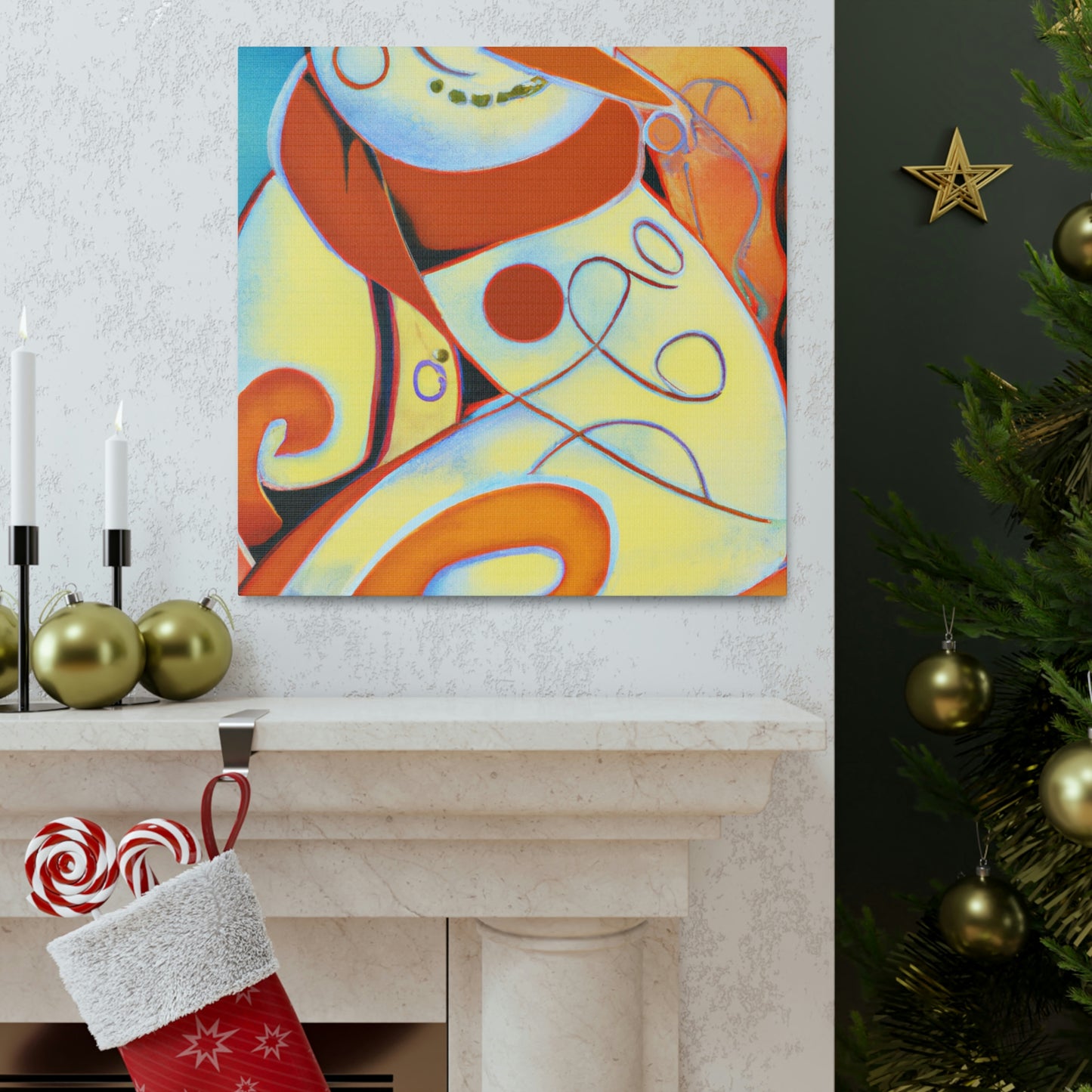 Snowy Art Deco Joy - Canvas