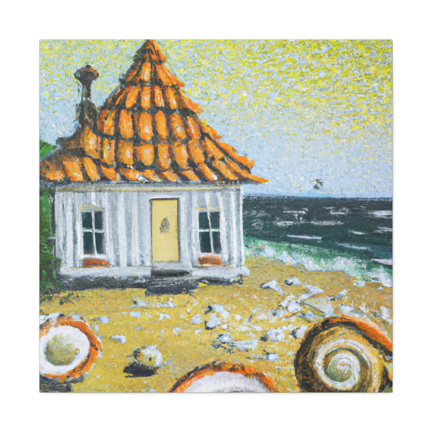 "Beach Hut in Baroque" - Canvas