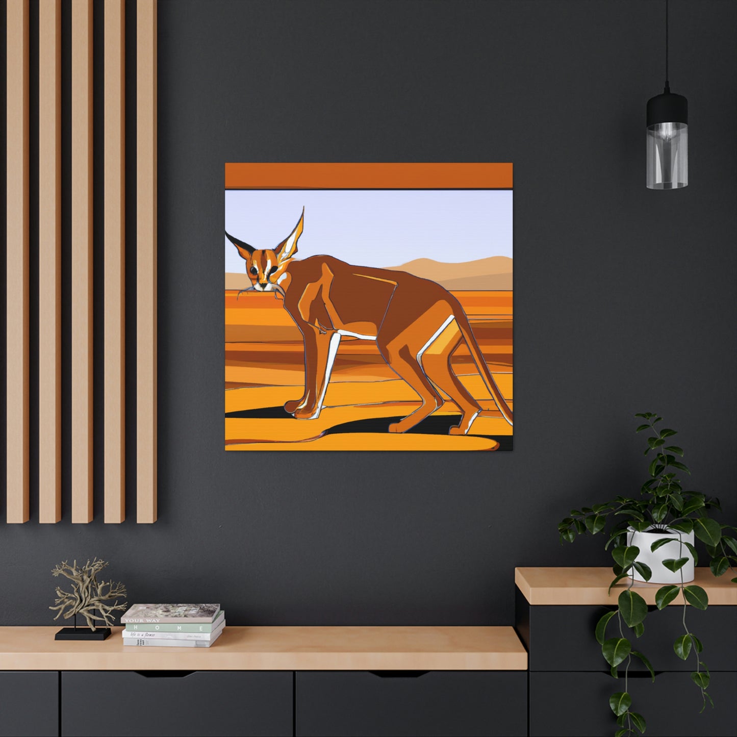 Caracal's Midnight Glamour - Canvas