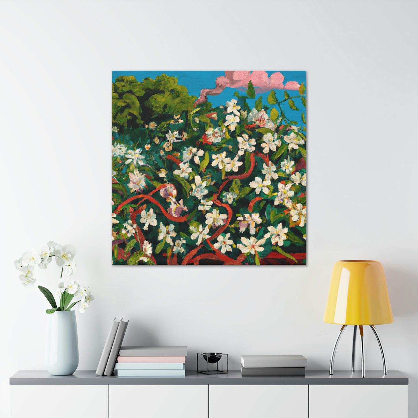 Jasmine's Expressionistic Bloom - Canvas