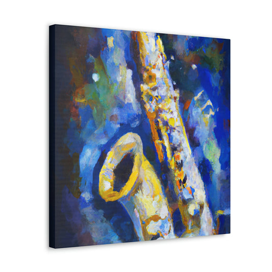 "Sax on Blue Canvas" - Canvas