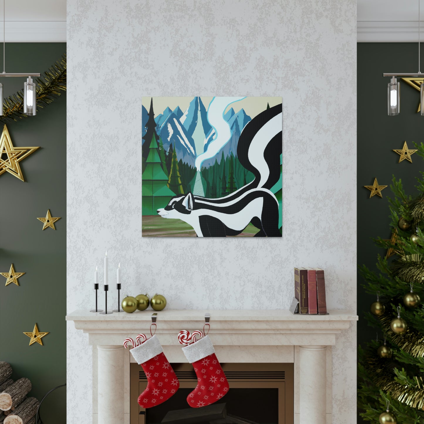 Skunk in Art Deco - Canvas