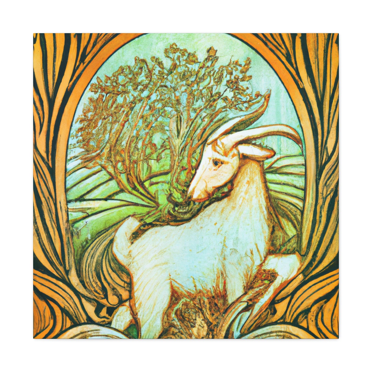 "Goat of Art Nouveau" - Canvas