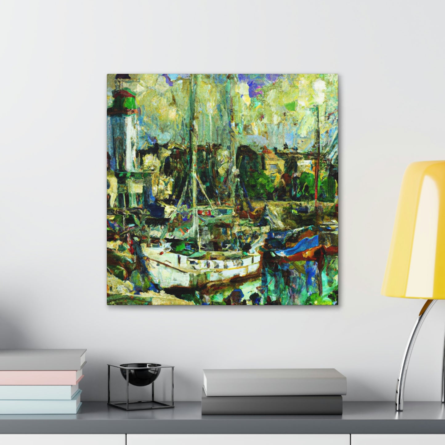 Harbor at Sunset Glow - Canvas