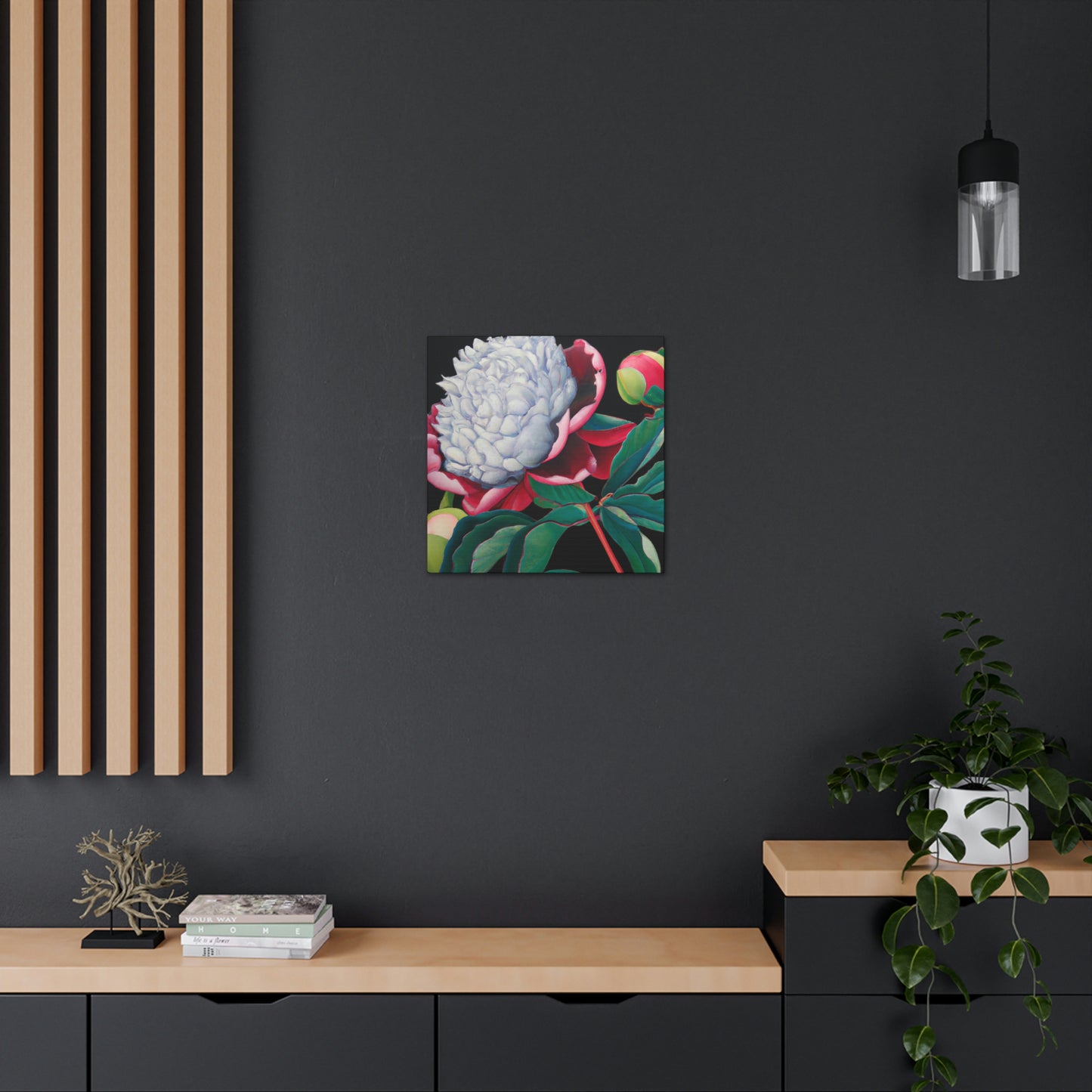 "Flamboyant Peony Bloom" - Canvas