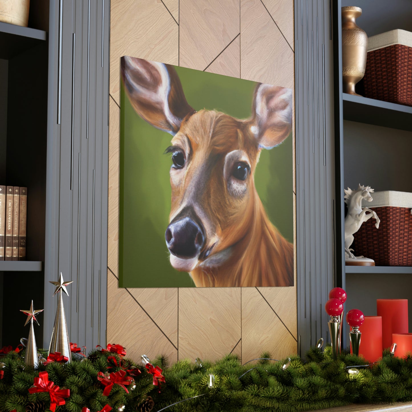 "Whitetail Deer in Snow" - Canvas