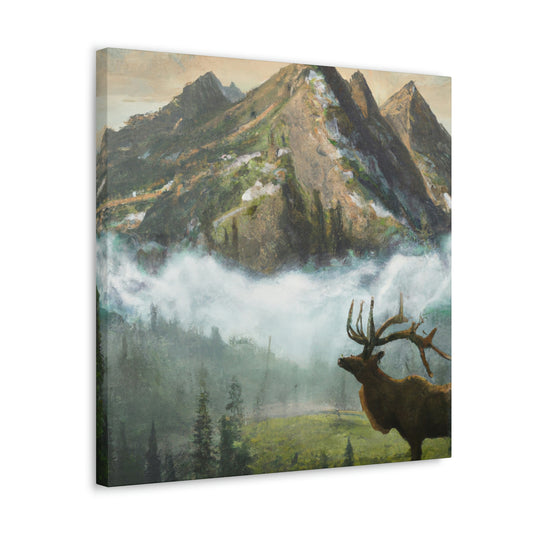 "Elk in Victorian Gears" - Canvas