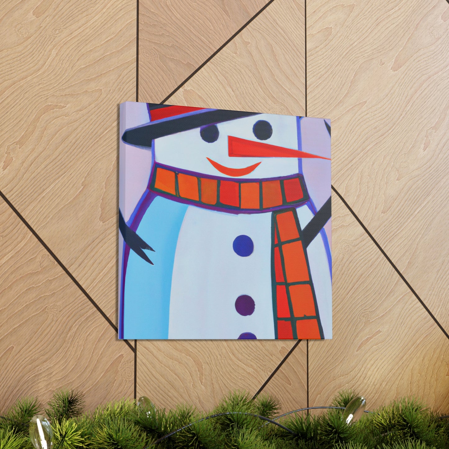 "Frosty Art Deco Snowman" - Canvas