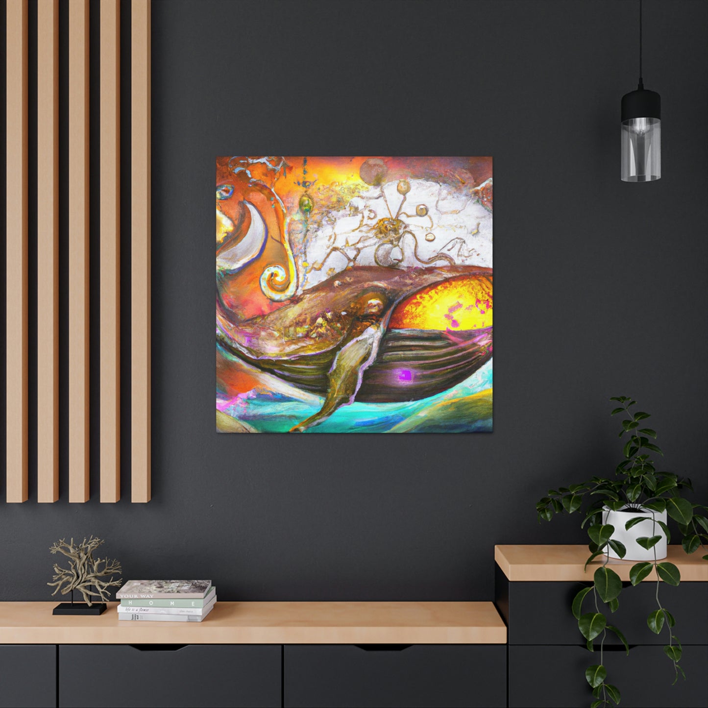 "Whale in Steampunk World" - Canvas