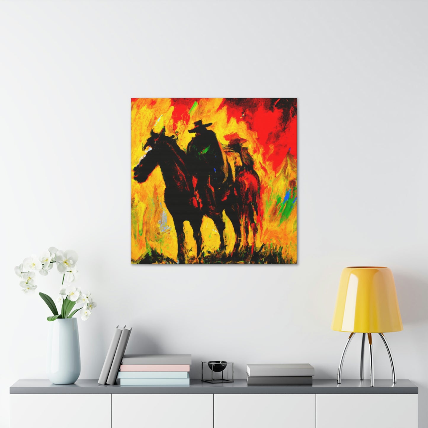 Cowboy and Steed. - Canvas