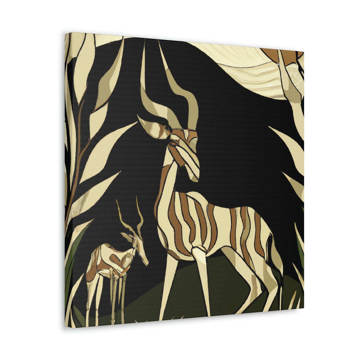 "Gazelle in Art Deco" - Canvas