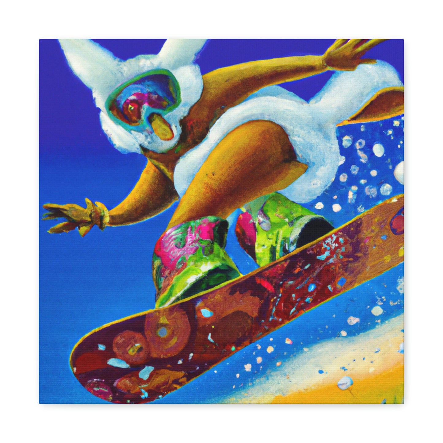 "Snow Boarding Deco Splendor" - Canvas