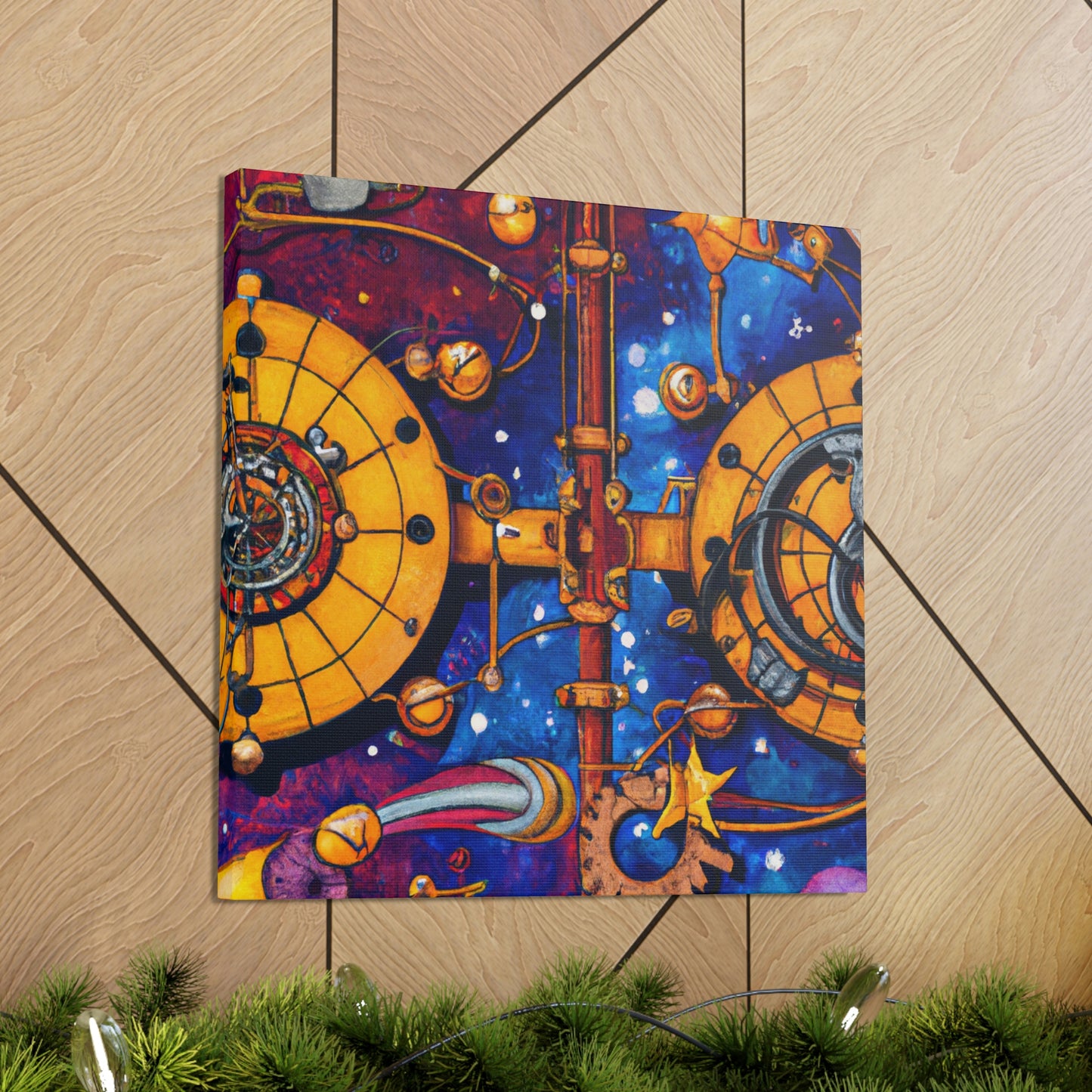 "Starlit Clockwork Skies" - Canvas