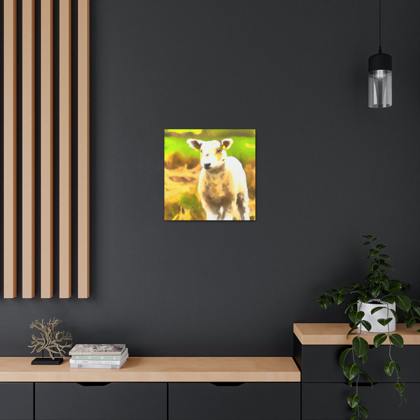 Lamb in Moonlight Glow - Canvas