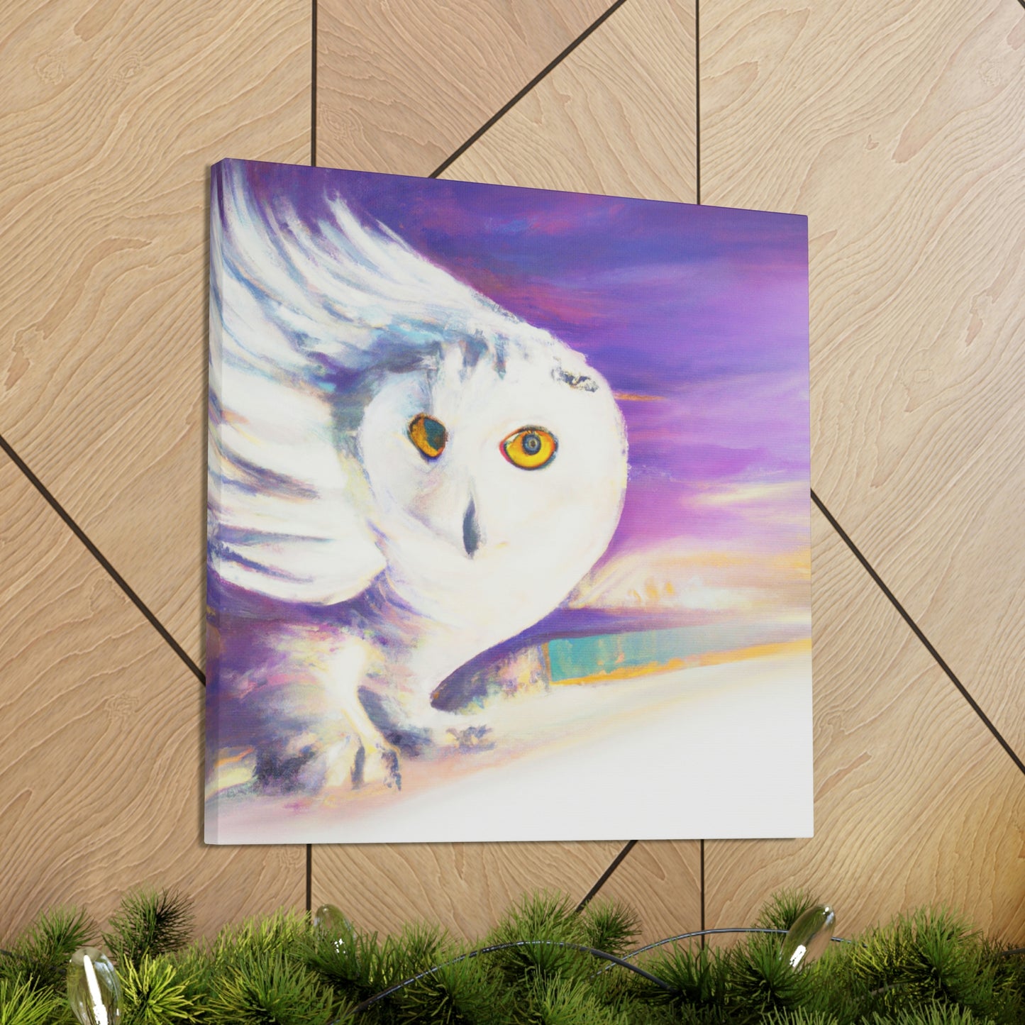 "Snowy Owl in Moonlight" - Canvas