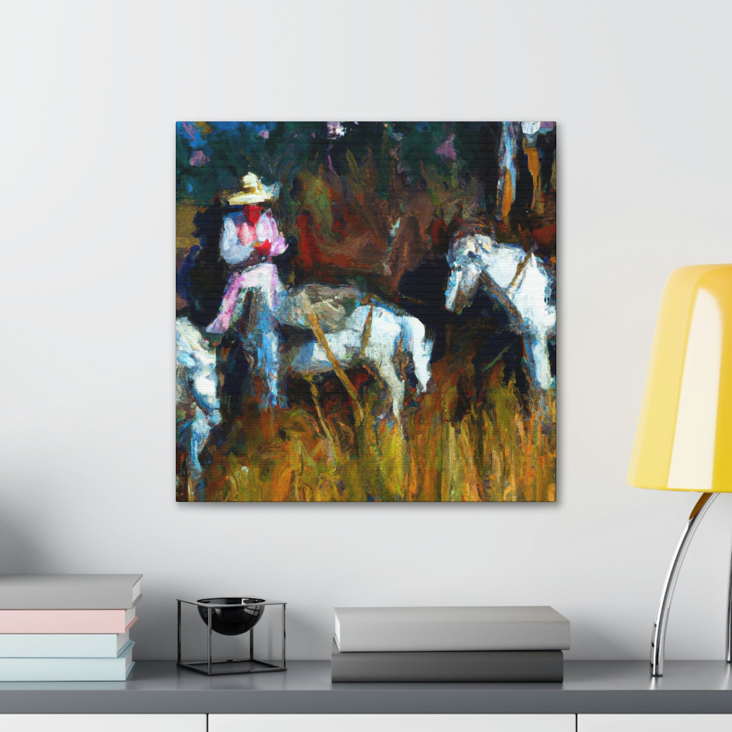 "Grazing Horses, Expression" - Canvas